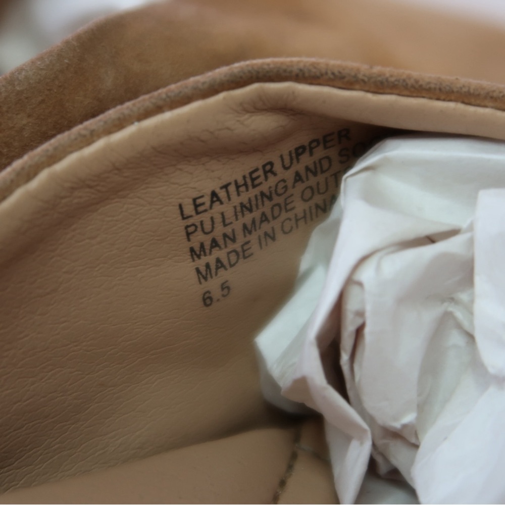Birdies Tan Suede Pointed-Toe Slide Flats - Picture 4 of 8